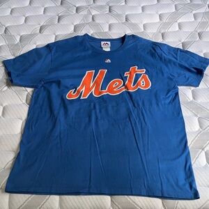 Majestic New York Mets Blue Tee with Orange Script